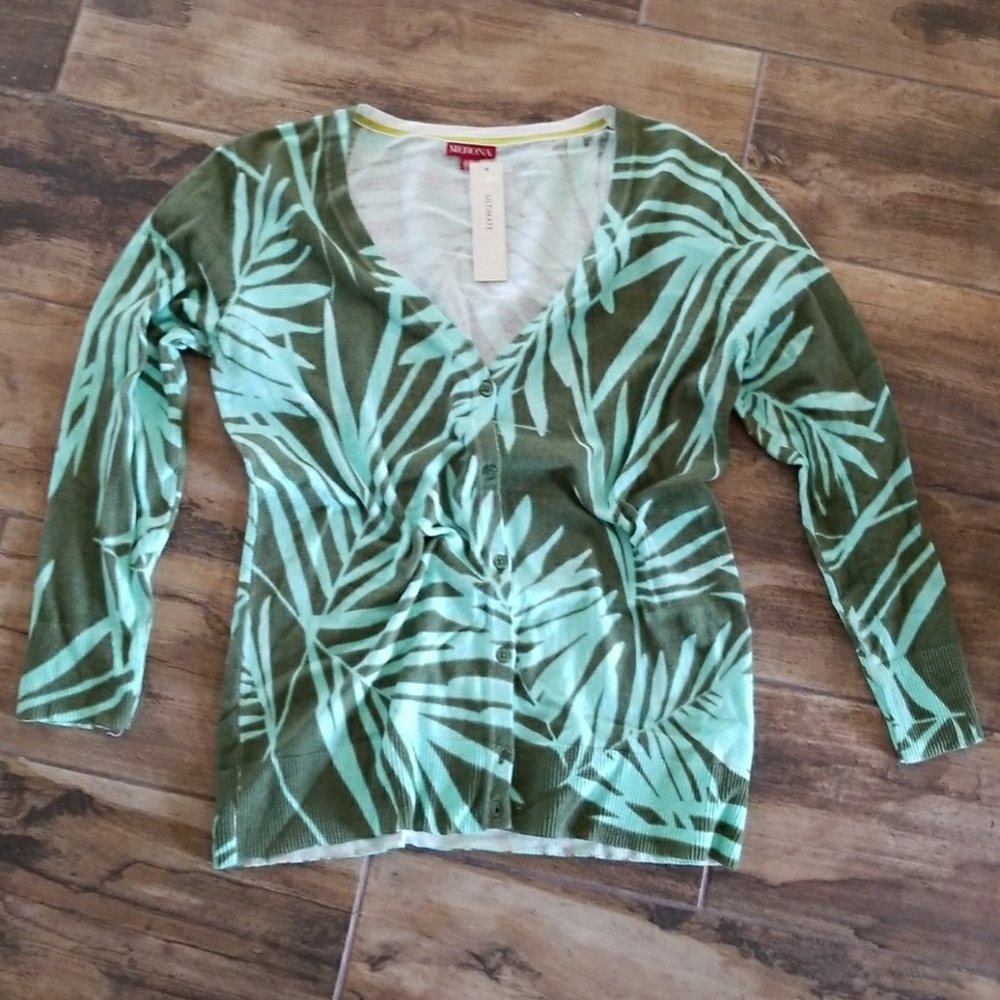 Merona Palm Leaves Print Cardigan